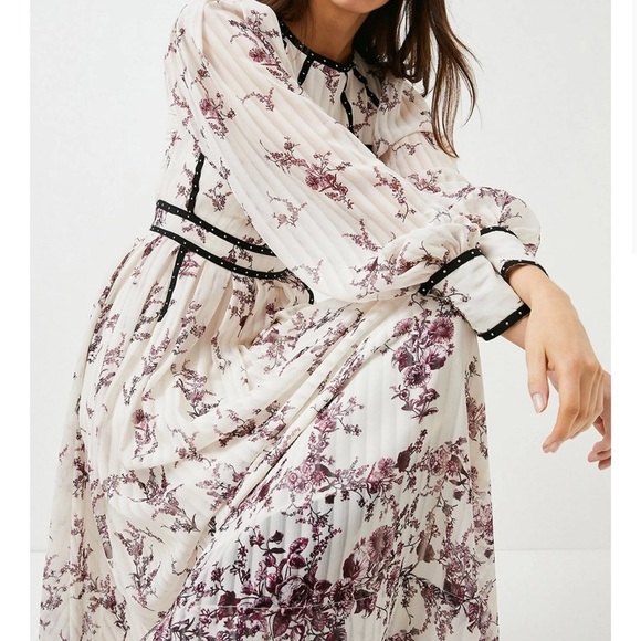 Karen Millen x Lydia Millen Floral Stud Trim Drama Maxi Dress - Picture 2 of 11